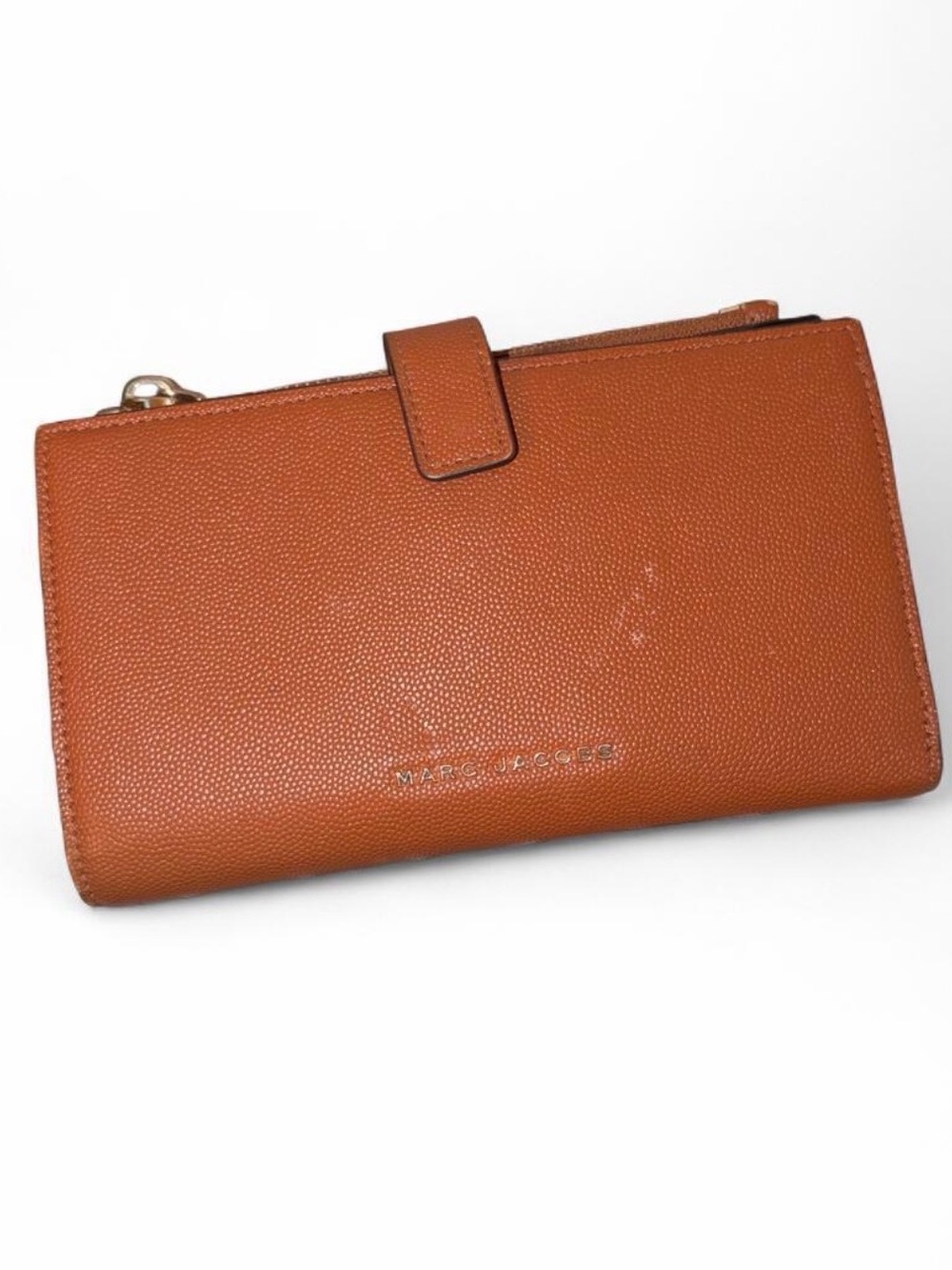 Marc Jacobs Cognac Pebbled Leather Empire City Wallet
